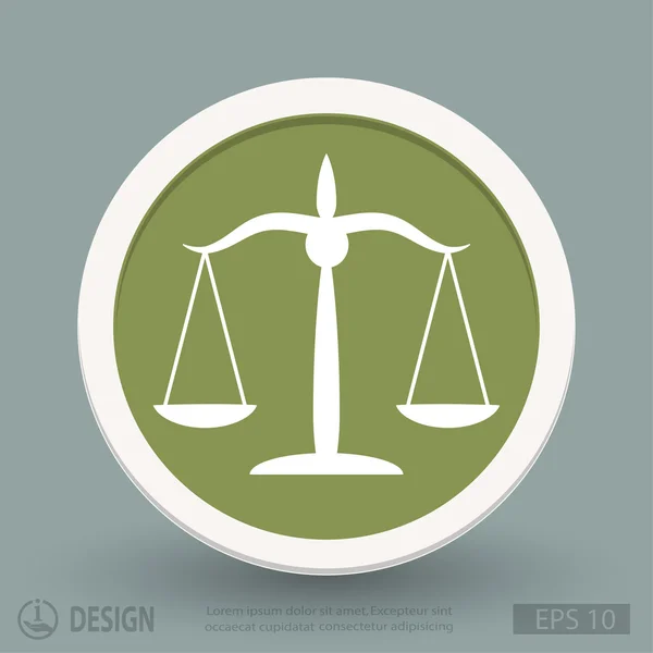 Ikon perancangan datar skala keadilan - Stok Vektor