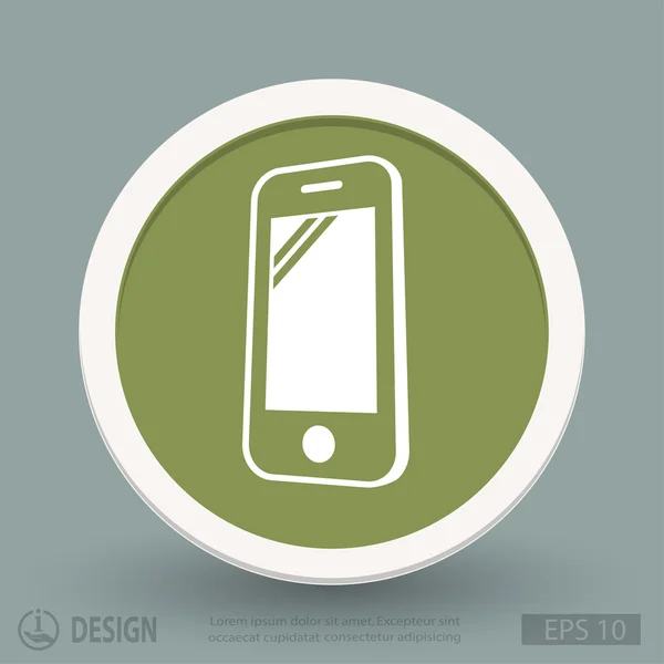 Mobile phone flat design icon — Stock Vector