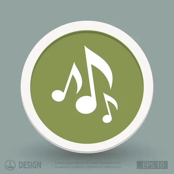 Notas de música icono de diseño plano — Vector de stock