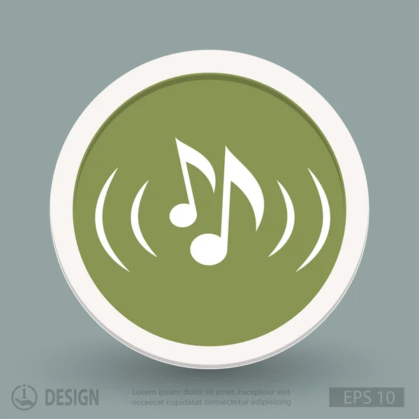 Notas de música icono de diseño plano — Vector de stock