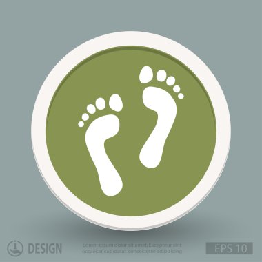 Ayak izleri düz tasarım simgesi