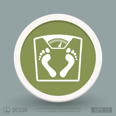 ayak izleri simgesi ile banyo Baskülü