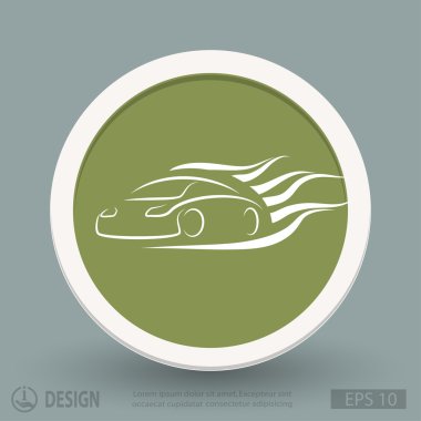 Arabayı düz tasarım simgesi