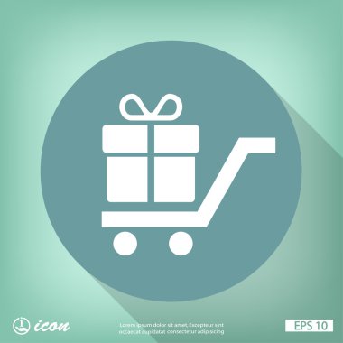 Alışveriş sepeti hediye simgesi ile