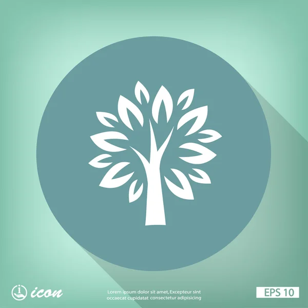 Icône design plat arbre — Image vectorielle