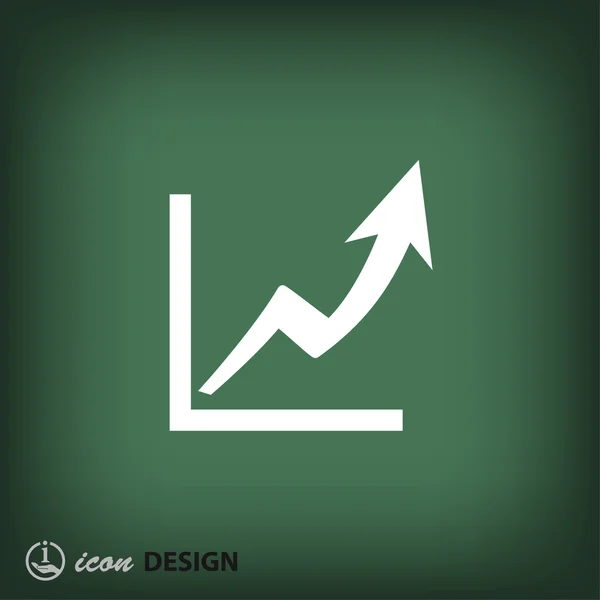 Graph flat design icon — Stock Vector