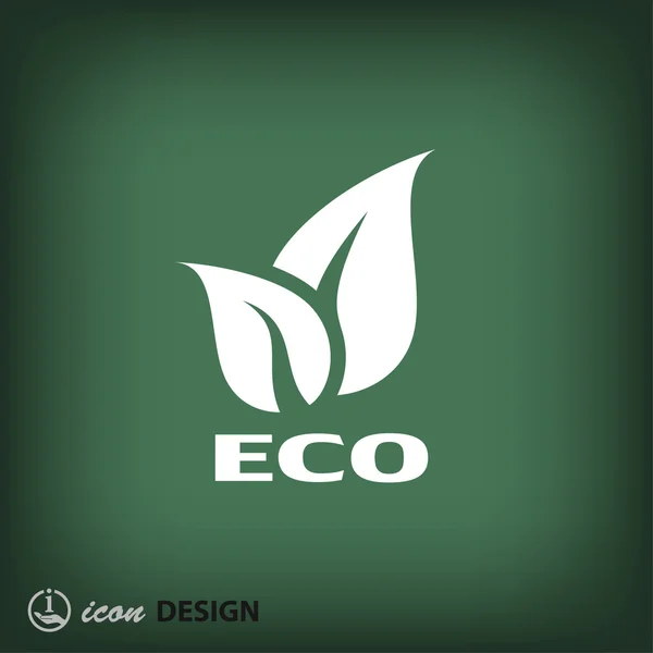 Eco icono de diseño plano — Vector de stock