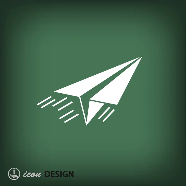 Icona di design piatto aereo di carta — Vettoriale Stock
