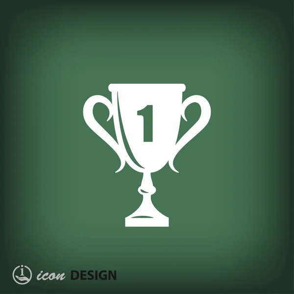 Champions cup flat design icon — Stock Vector