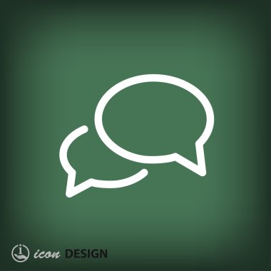 İleti veya sohbet düz tasarım simgesi