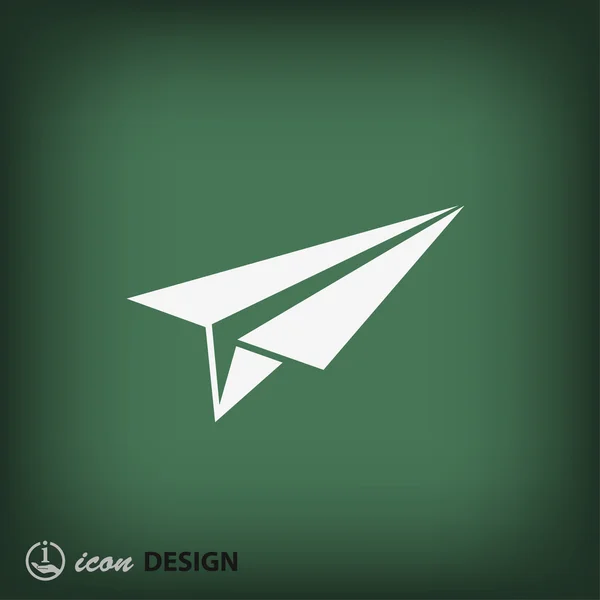 Icono de diseño plano avión de papel — Vector de stock