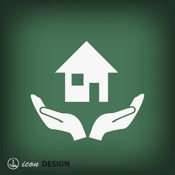 Home in hands icon — Stock Vector