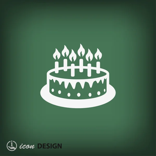 Holiday cake icona del design piatto — Vettoriale Stock