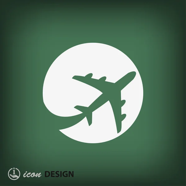 Icono de diseño plano de avión — Archivo Imágenes Vectoriales