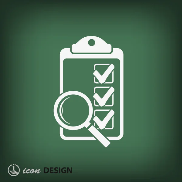 Checklist with magnifying glass icon — Stock Vector