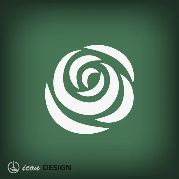 Rose icono de diseño plano — Archivo Imágenes Vectoriales