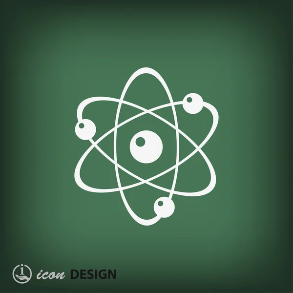Icône design atome plat — Image vectorielle