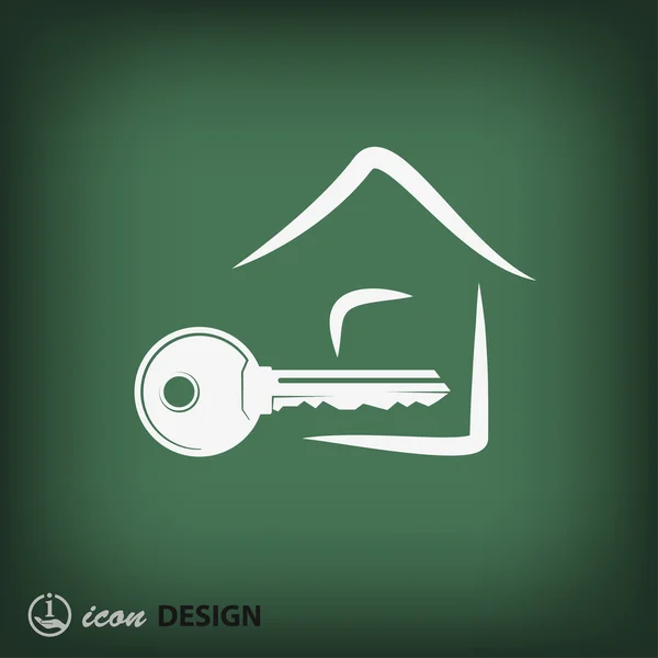Key and house icon — Stock Vector