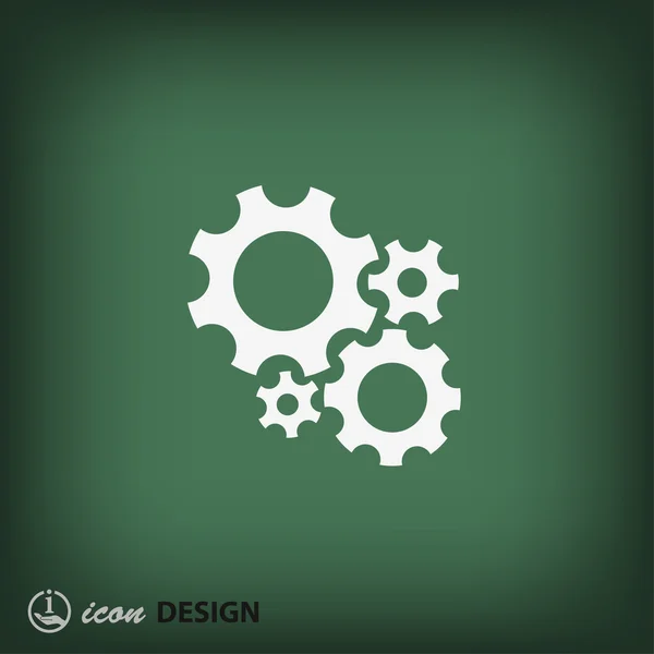 Icône design plat engrenage — Image vectorielle