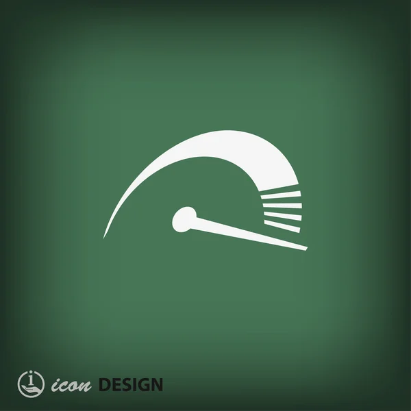 Indicateur de vitesse icône design plat — Image vectorielle