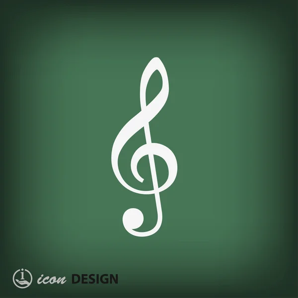 Clé de musique icône design plat — Image vectorielle