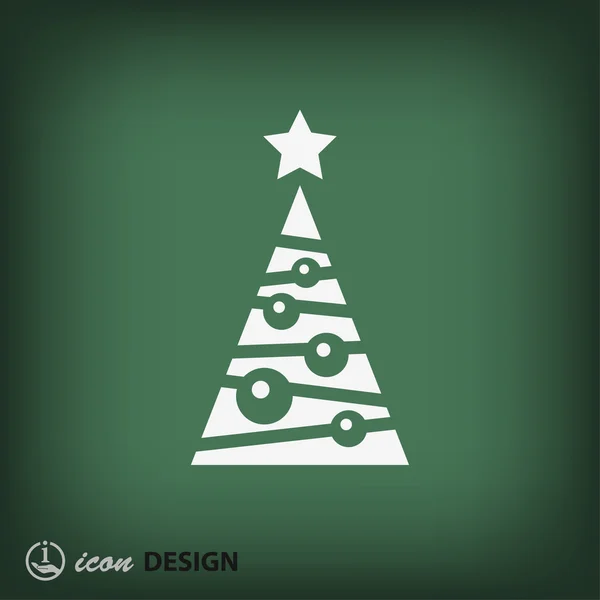 Kerstboom pictogram — Stockvector