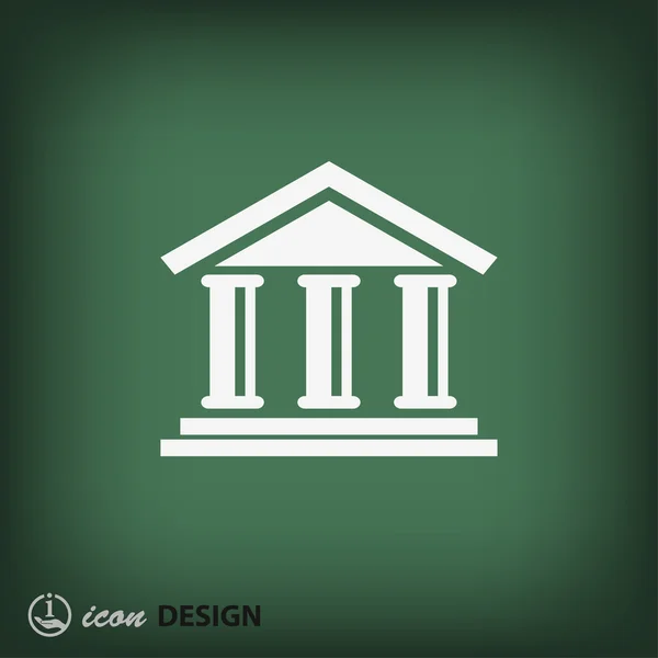 Banco ícone de design plano — Vetor de Stock