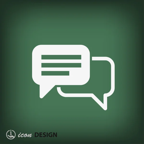 Ícone de design plano de mensagem ou chat — Vetor de Stock