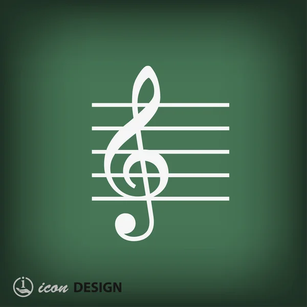 Musik viktiga platt design ikon — Stock vektor