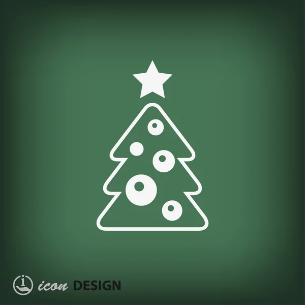 Kerstboom pictogram — Stockvector