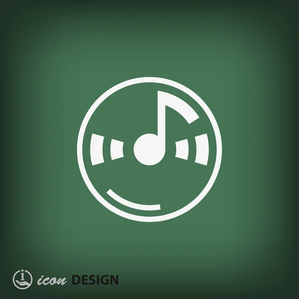 Plochý design ikonu Hudba — Stockový vektor