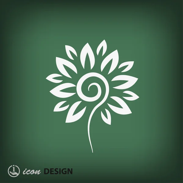 Ícone de design liso flor — Vetor de Stock