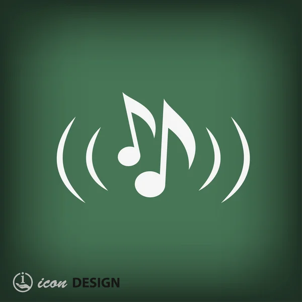 Notes de musique icône design plat — Image vectorielle