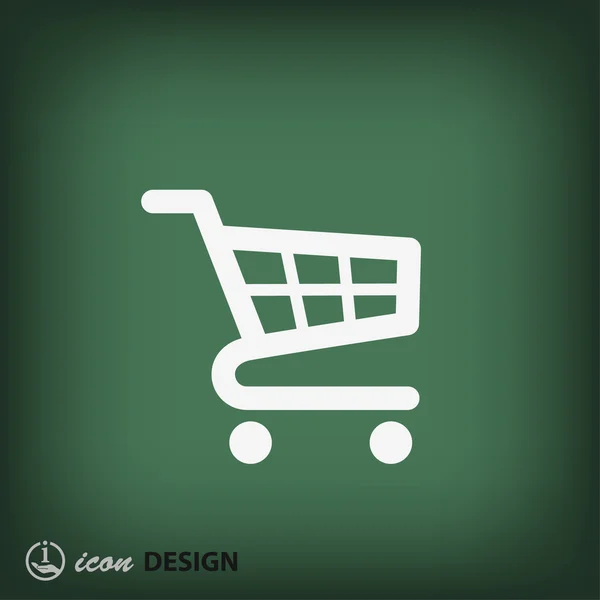 Carrito de compras diseño plano icono — Archivo Imágenes Vectoriales