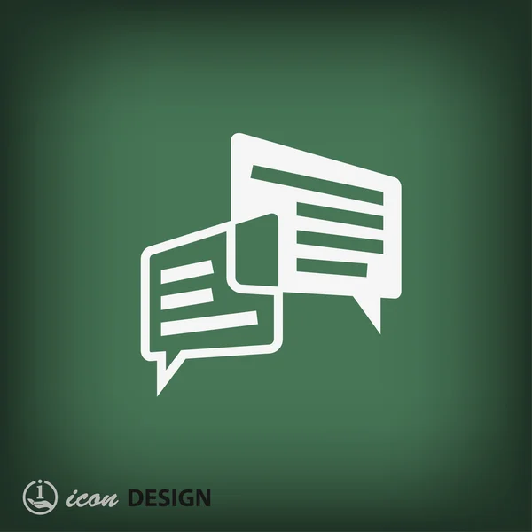 Mensaje o chat icono de diseño plano — Vector de stock