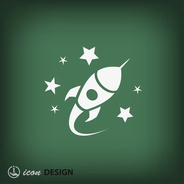 Rocket icona di design piatto — Vettoriale Stock