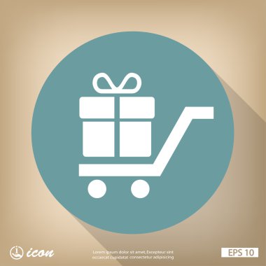 Alışveriş sepeti hediye simgesi ile