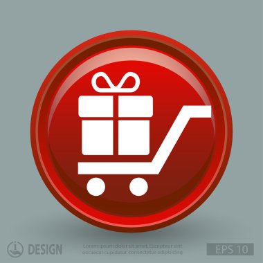 Alışveriş sepeti hediye simgesi ile