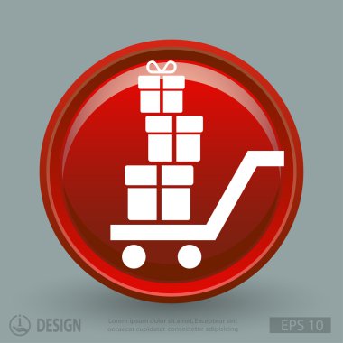 Alışveriş sepeti hediye simgesi ile