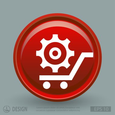 Alışveriş sepeti simgesini dişli