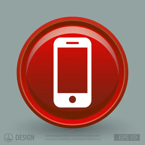 Mobile phone flat design icon — Stock Vector