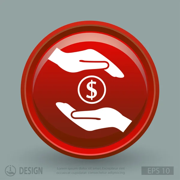 Geld in handen pictogram — Stockvector