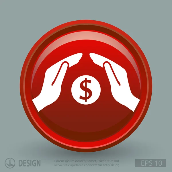 Geld in handen pictogram — Stockvector