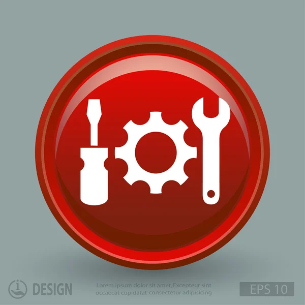 Gear with wrench and screwdriver icon — Stock Vector