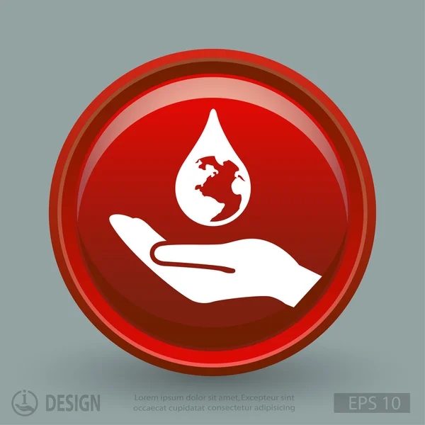 Hand mit Globus-Öko-Symbol — Stockvektor