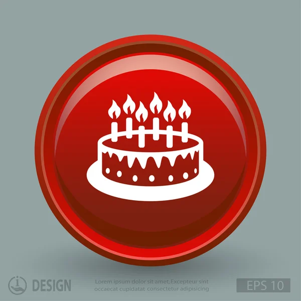 Holiday cake flat design icon — Stock Vector