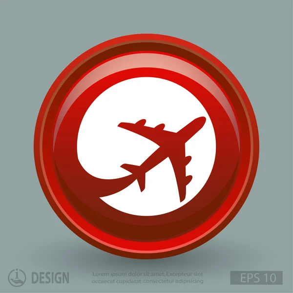 Uçak düz tasarım simgesi — Stok Vektör