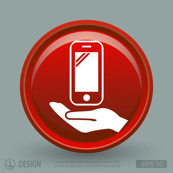 Hand with mobile phone icon — Stock Vector