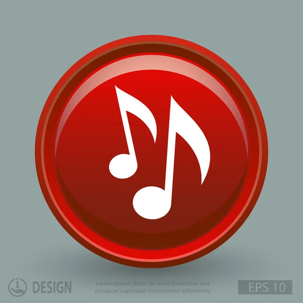 Notas de música icono de diseño plano — Vector de stock