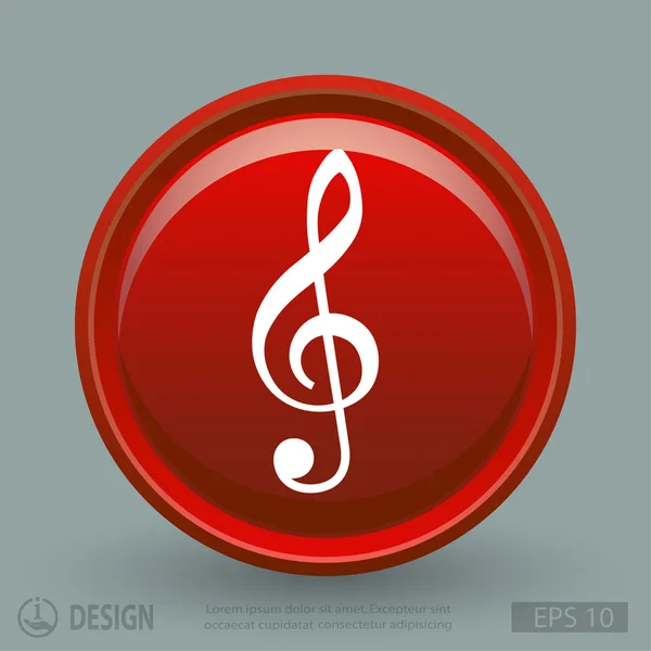 Icono de diseño plano clave de música — Vector de stock